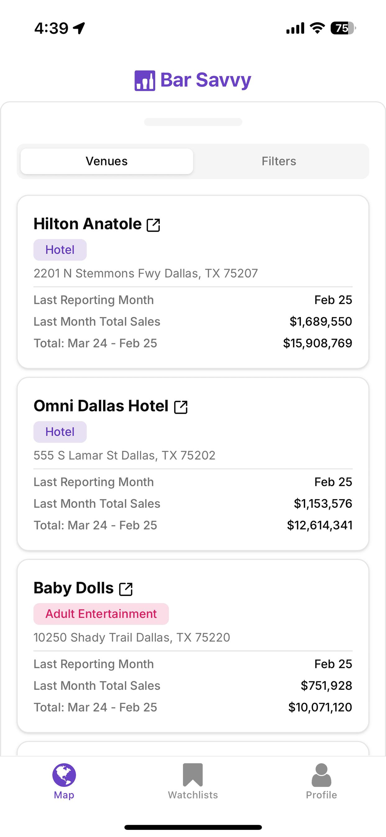 Mobile grid view